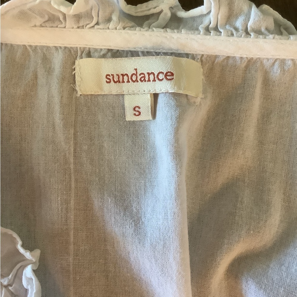 Sundance White Pintuck Lace Boho Tunic Blouse Cottagecore Top Small - Picture 5 of 10